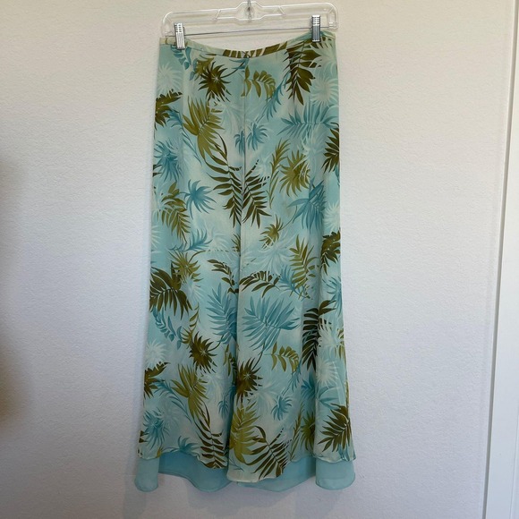 Kate Hill Silk Maxi Skirt Tropical Print Lined Lightweight Size‎ 6 - Picture 1 of 9